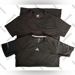 Adidas & 32 Degree Cool Black Running Workout Performance Crew Neck Tees